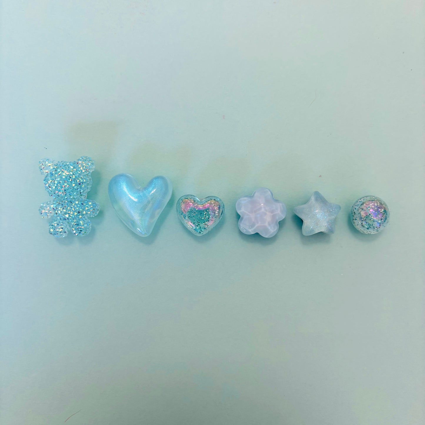 Assorted Blue Shimmer Shoe Charms