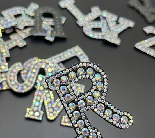 Alphabet Rhinestone Iron/Sew On Patches | A to Z