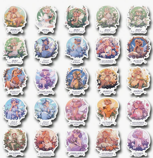 Floral Pixie fairy stickers