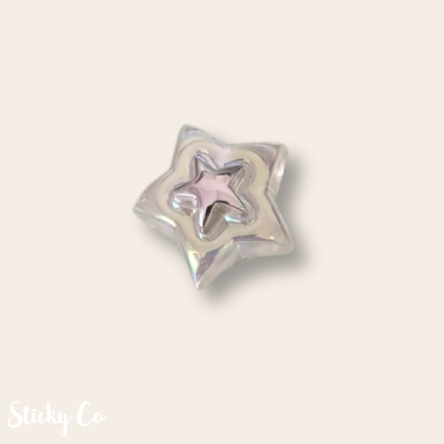Iridescent Gem & Rose | Shoe Charms
