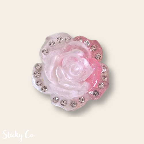 Iridescent Gem & Rose | Shoe Charms