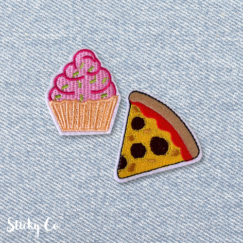 Cupcake & Pizza | Pair of Iron-on patches