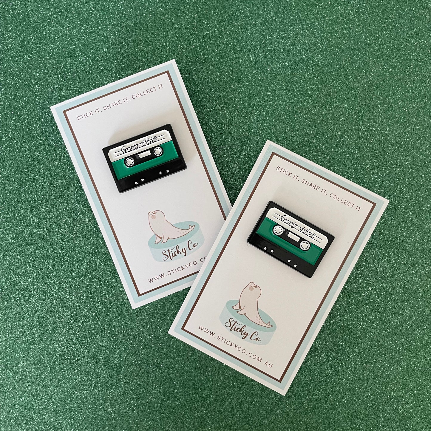 Good vibes cassette | enamel clothing pin