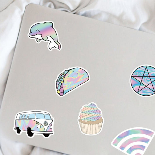 Holographic style stickers for laptops and phones