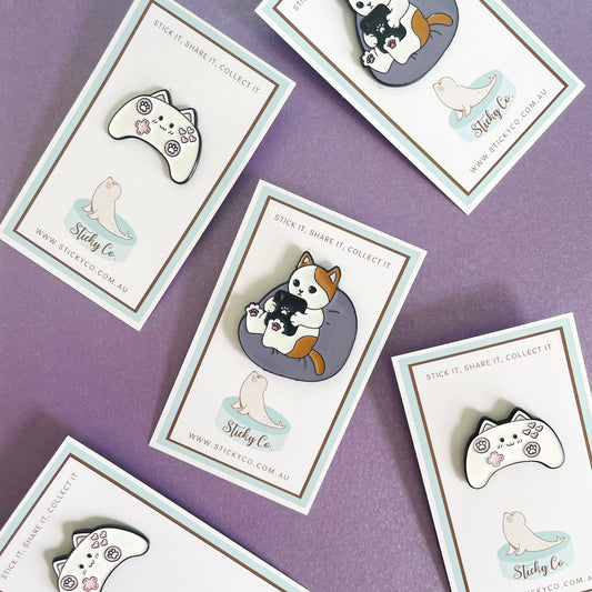 Cat Gamer | Enamel Clothing Pin