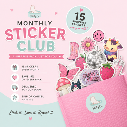 Monthly Sticker Club Australia | 15 Vinyl Stickers Delivered Every Month