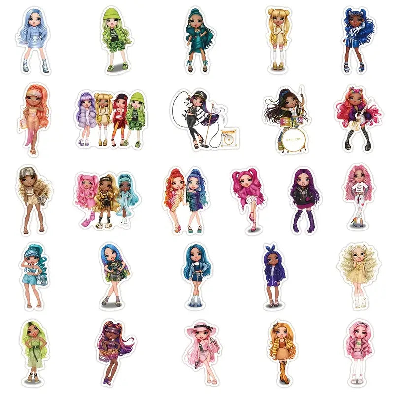 Rainbow Doll Stickers | Bundle of 15pcs (random selection)