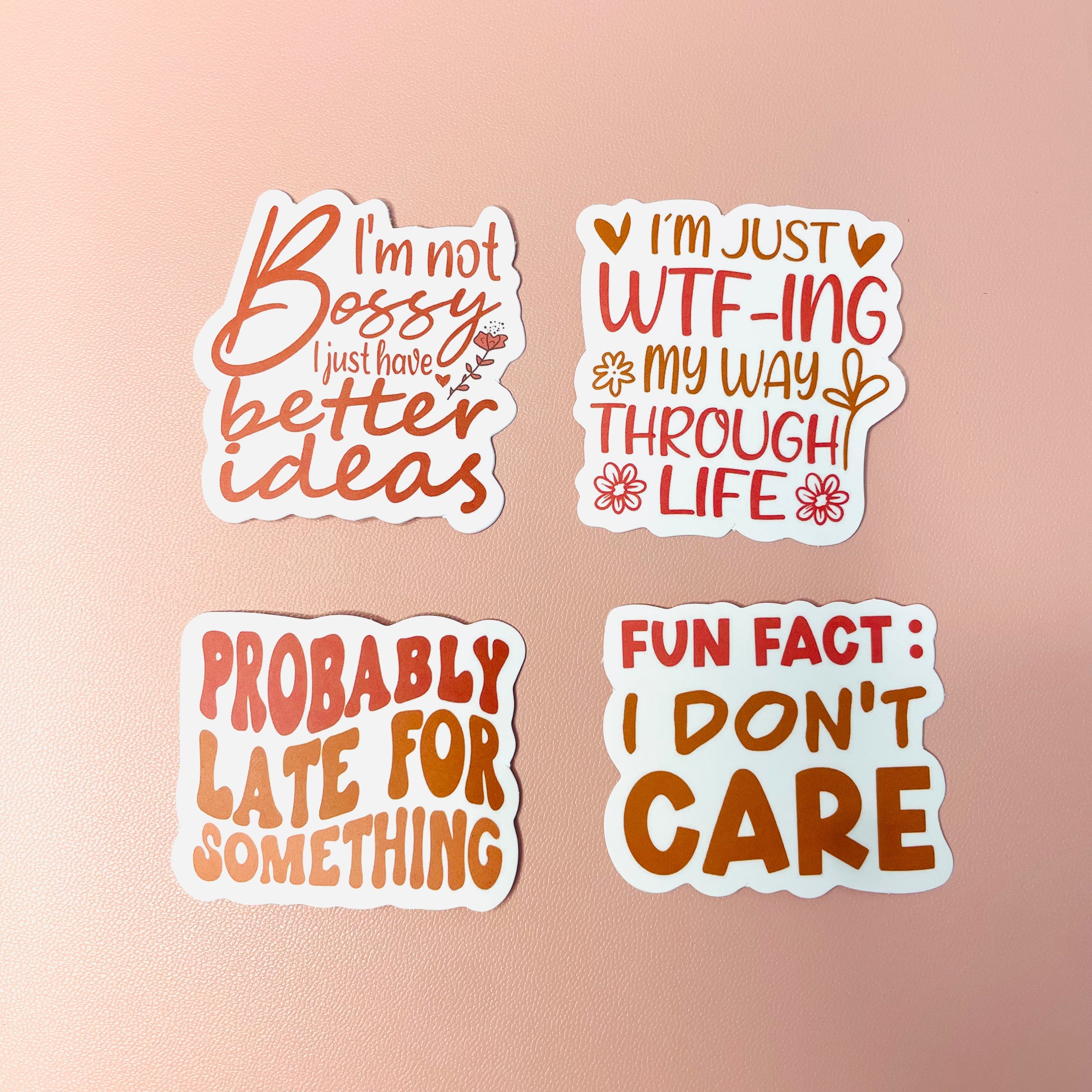 3cm Slogan Stickers | 4 Pack – Sticky Co