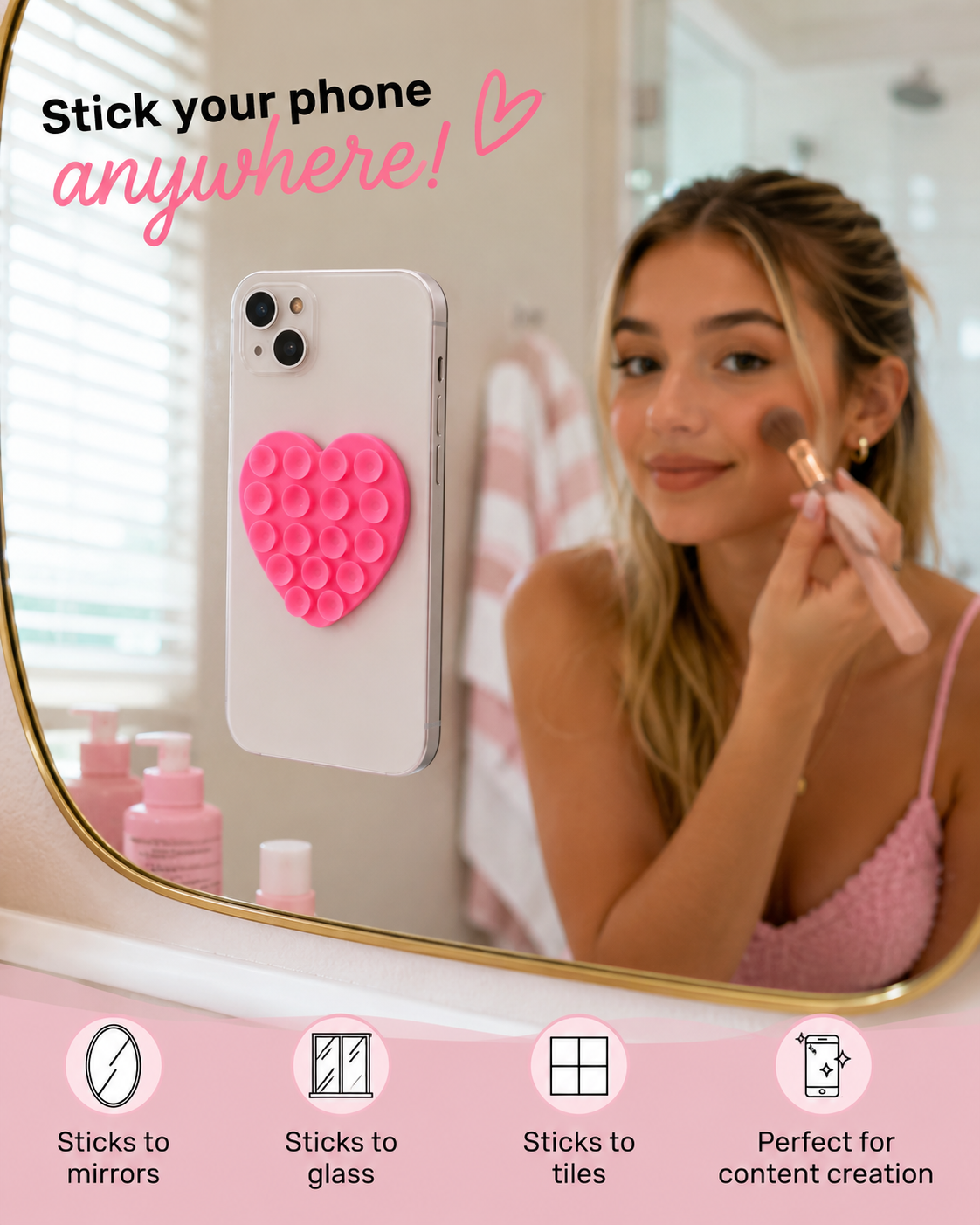 Heart Phone Suction Grips | Pack of 3