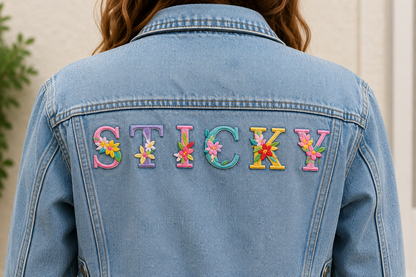 Floral Alphabet Iron-On Letter Patches | A–Z Embroidered Letters