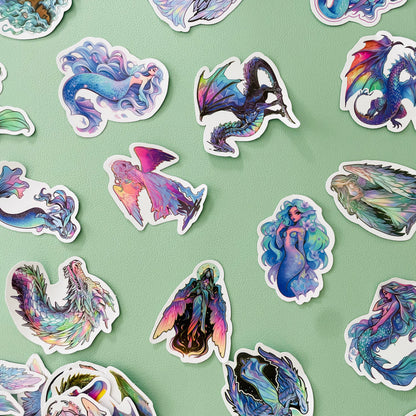 Mythical Mermaids & Dragon Stickers | Bundle of 15pcs (random selection)