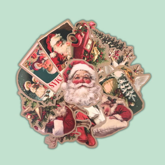 Vintage Santa Sticker Pack – 15 Classic Holiday Designs