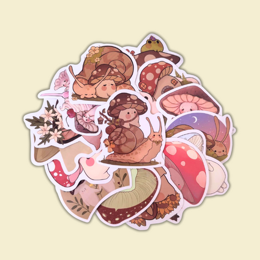 Whimsical Mushroom Sticker Pack – 15 Cottagecore Cuties