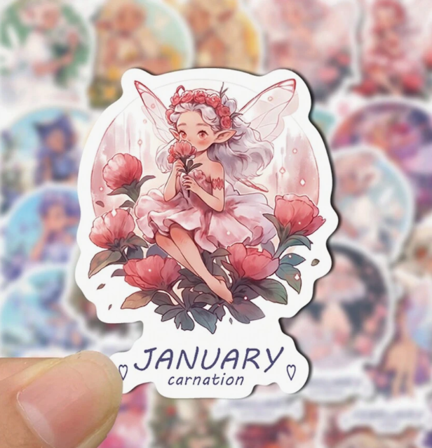 Month of the year Stickers | Featuring Pixies & Flowers