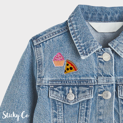 Cupcake & Pizza |  Pair of Iron-on patches