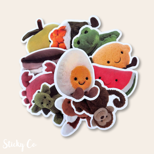 Plush Animal Stickers | Pack of 15