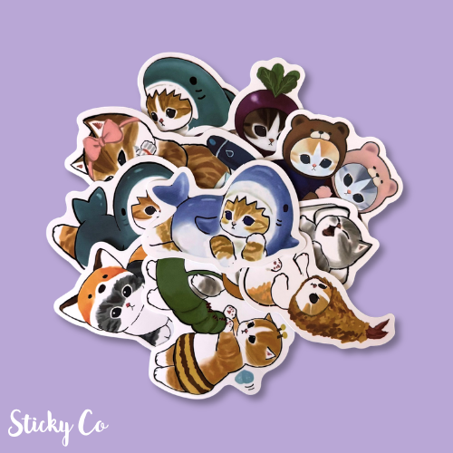 Kitty in Costumes Stickers | Pack of 15