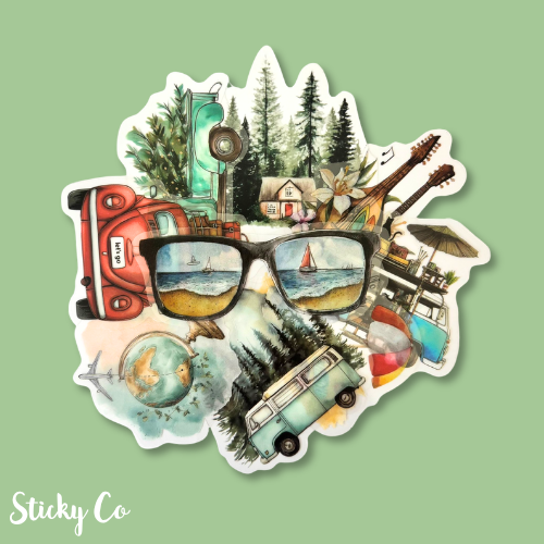 Travel & camping Translucent Stickers | Pack of 15
