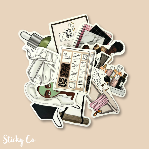 Self Care Aesthetic Stickers – Lifestyle Pack | Pack of 15