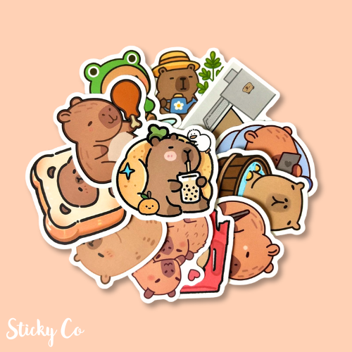 Capybara Stickers | Bundle of 15 - RESTOCKED March