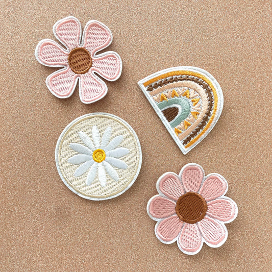 Flowers & Rainbows Clothing Patches | Iron On