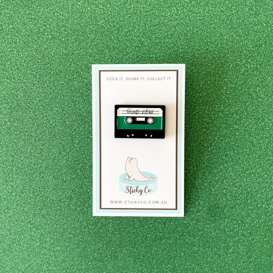 cassette design enamel pin