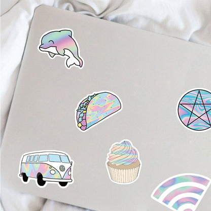 Holographic style stickers for laptops and phones