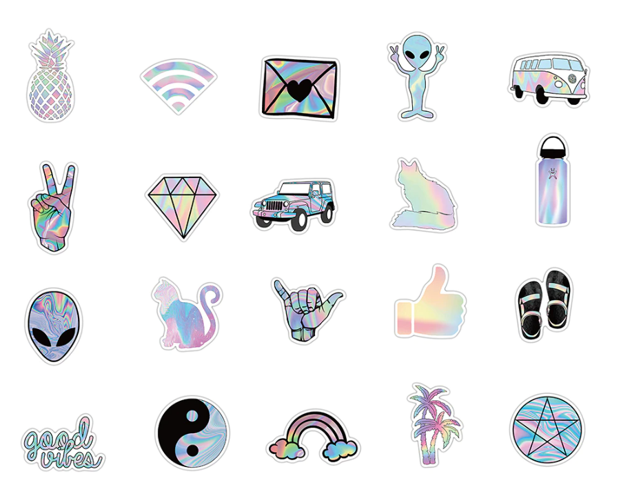Holographic style stickers | Bundle of 15pcs