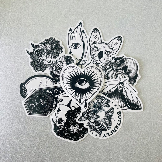 Goth Tattoo Art Stickers | Bundle of 15pcs