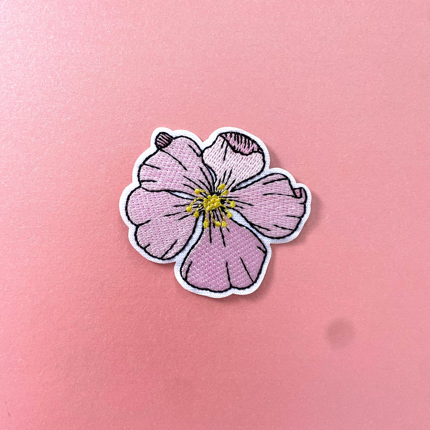 Pink Hibiscus Flower Clothing Patch